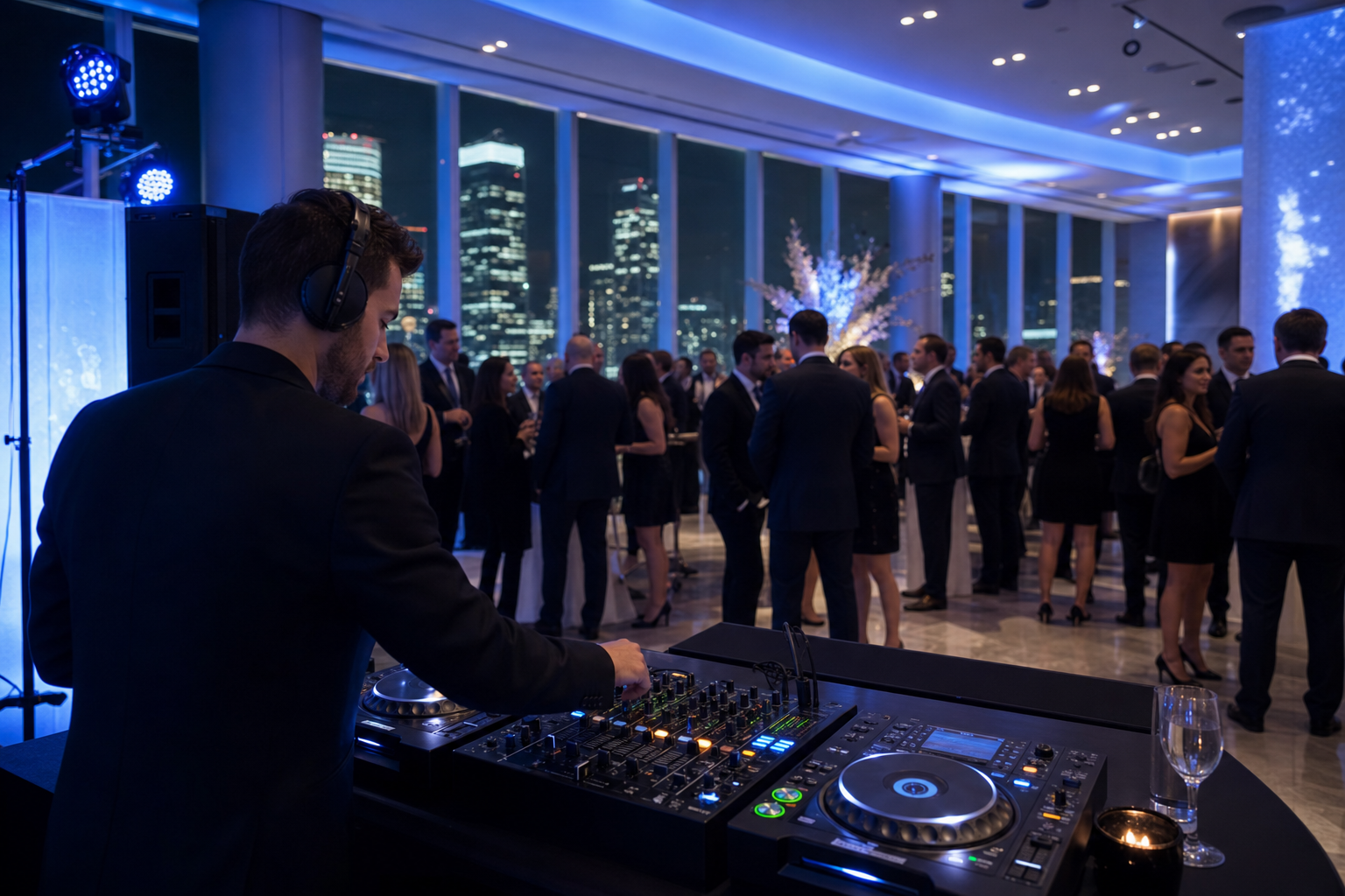 DJ performing at a corporate gala event